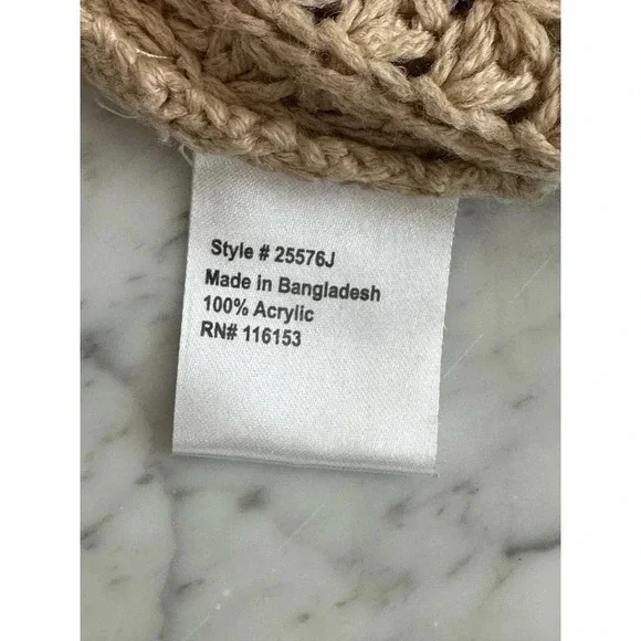 Striped Long Cardigan with Pockets Tan and Cream Size S - Picture 7 of 7